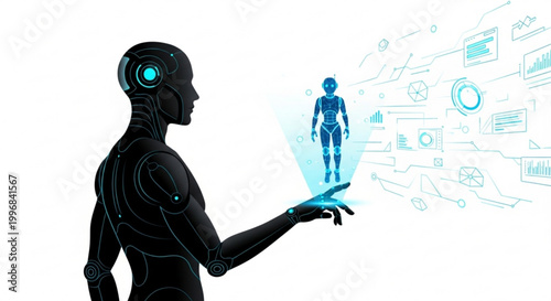 Young man and woman wearing headphones listening to music in a modern silhouette illustration