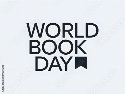 World Book Day Typography with Bookmark Icon
