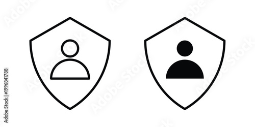 User Privacy icon design project. Editable clipart and line icons
