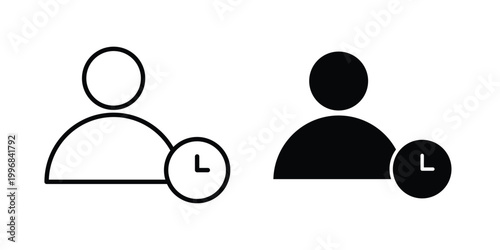 User time icon design project. Editable clipart and line icons