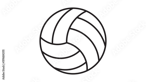 Foto Volleyball Minimalist Black Line Vector Icon with Editable Stroke on White Backg