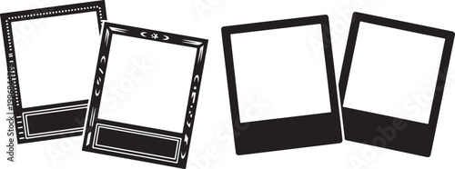 Four vintage film frame slides showing decorative and plain borders.