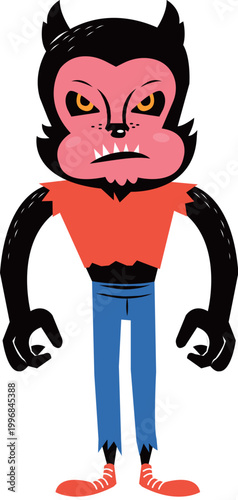 werewolf Halloween illustration