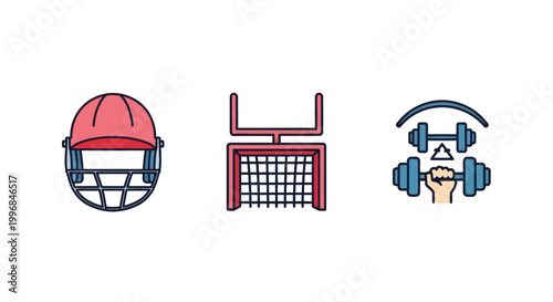 Modern Fitness and Gym Icons Set Dumbbell Workout Training Symbols