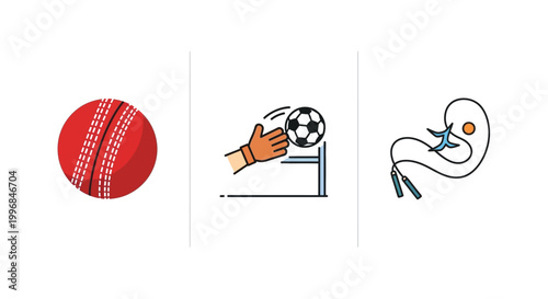 Flat Football Soccer Icons Collection Minimal Clean Vector Style