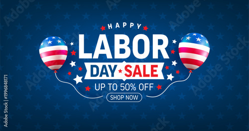 Fotografía USA Labor Day Sale Banner and poster template