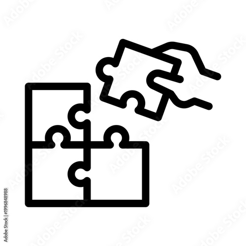  jigsaw line icon illustration vector graphic.eps