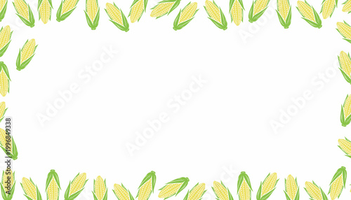Doodle Corn Background. Handdrawn Maize Cob Illustration. Farm Fresh Yellow Background for Packaging Textile Design