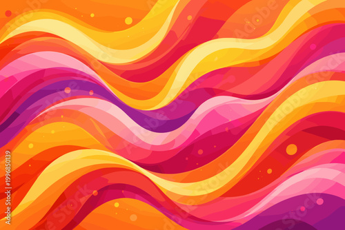Vibrant Abstract Vector Background with Flowing Shapes in Warm Colors Featuring Colorful Fluid Wavy Lines and Dynamic Gradients for Modern Poster Design, Artistic Wallpaper, and Creative Layouts