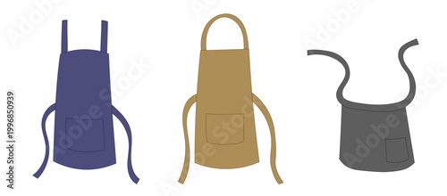 3種類のエプロンのイラスト
