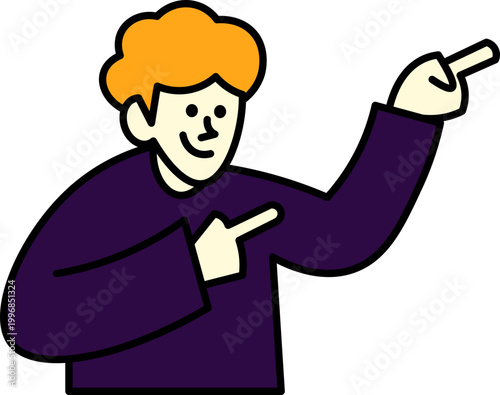 Man pointing to creative process