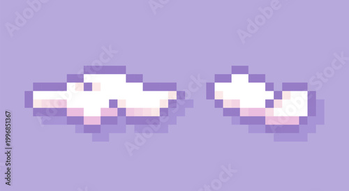 Cute pixel game art clouds.