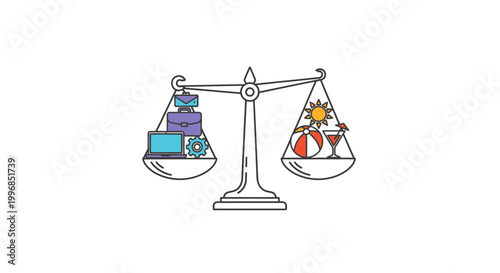 Balance between work and leisure concept.