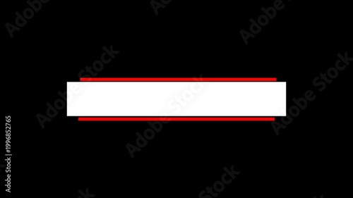 Minimal lower third title bar with clean modern design and red accent lines, ideal for names, captions, and broadcast overlays in video production alpha channel