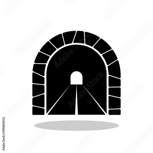 Road and tunnel icon with shadow