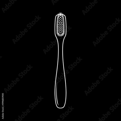 Toothbrush with bristles and handle.