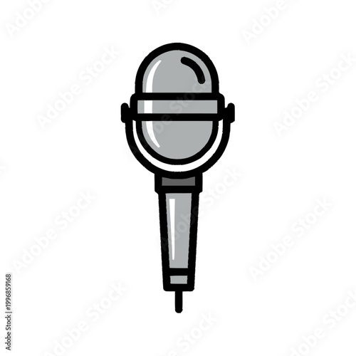 Vintage Style Microphone Illustration.