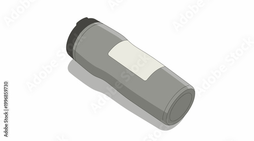 Reusable Travel Mug Tumbler Mockup – Minimal Flat Design Thermos Bottle Illustration