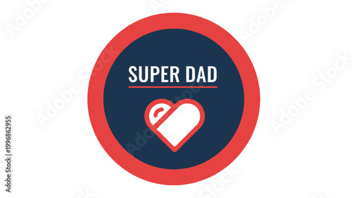Super Dad Heart Logo Design Element.