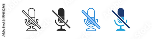 Mute Icon Set Multiple Style Vector Collection