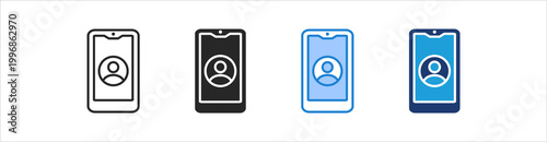 Contact Icon Set Multiple Style Vector Collection