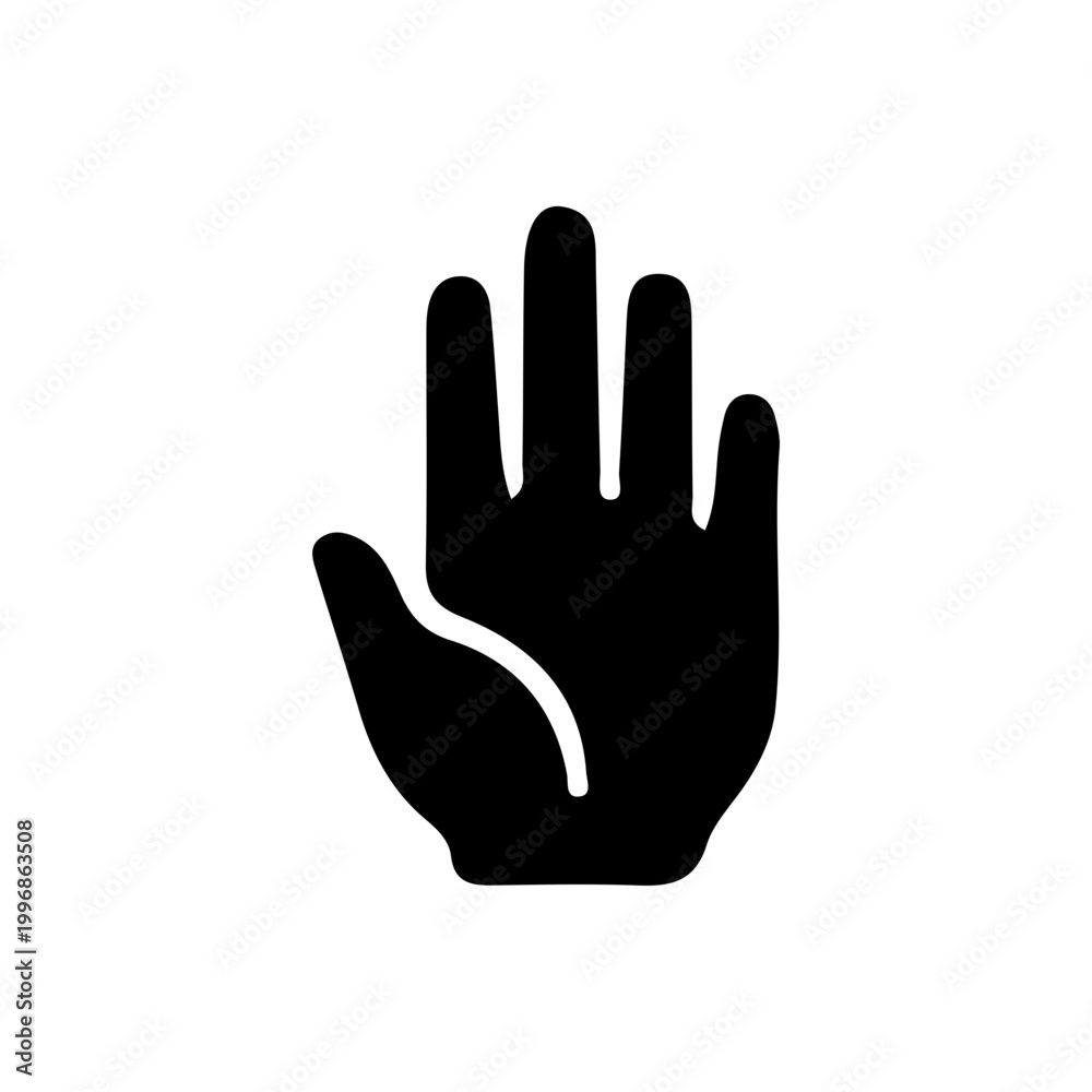 Obraz premium Black Hand Gesture Icon Symbol