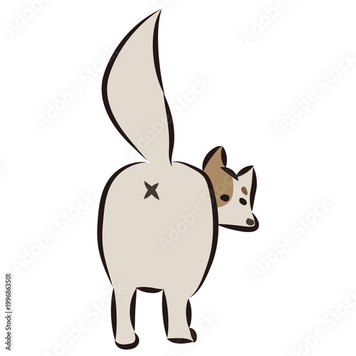 とりあえず振り向いた犬