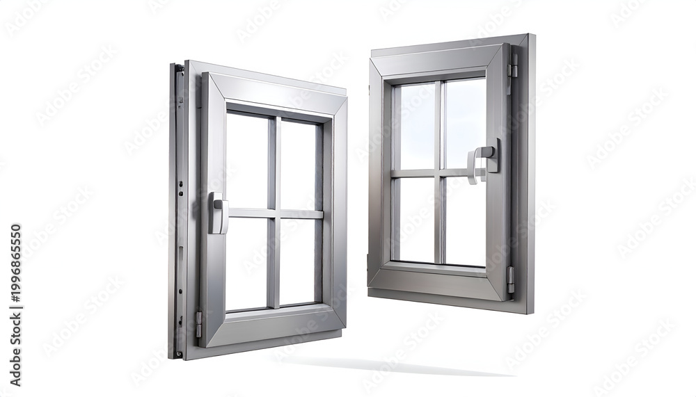 Obraz premium Modern Aluminum Window Frames with Glass Panes.