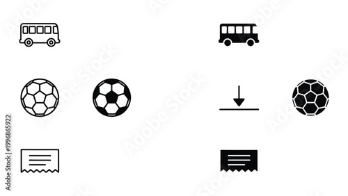 Transformation of icons from light to dark versions with arrows indicating change