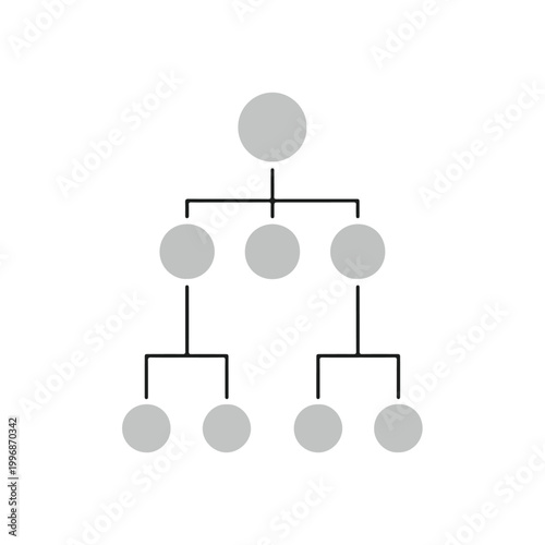 Simple organizational chart structure with connected circles representing hierarchy and reporting lines