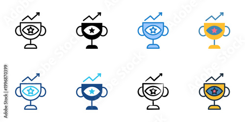 Visual hierarchy icons set multiple style collection. Editable stroke 
