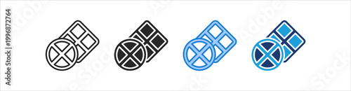 Waffle Icon Set Multiple Style Vector Collection