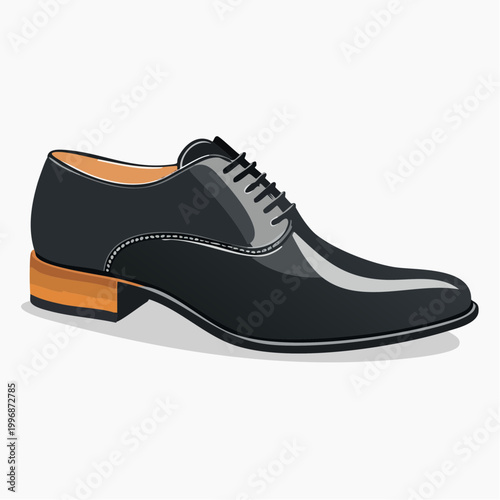 Black Oxford Dress Shoe Illustration