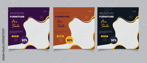 A modern furniture sale social media banner post template