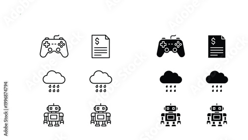 Comparing gaming controllers, expenses, weather, and robots across different scenarios