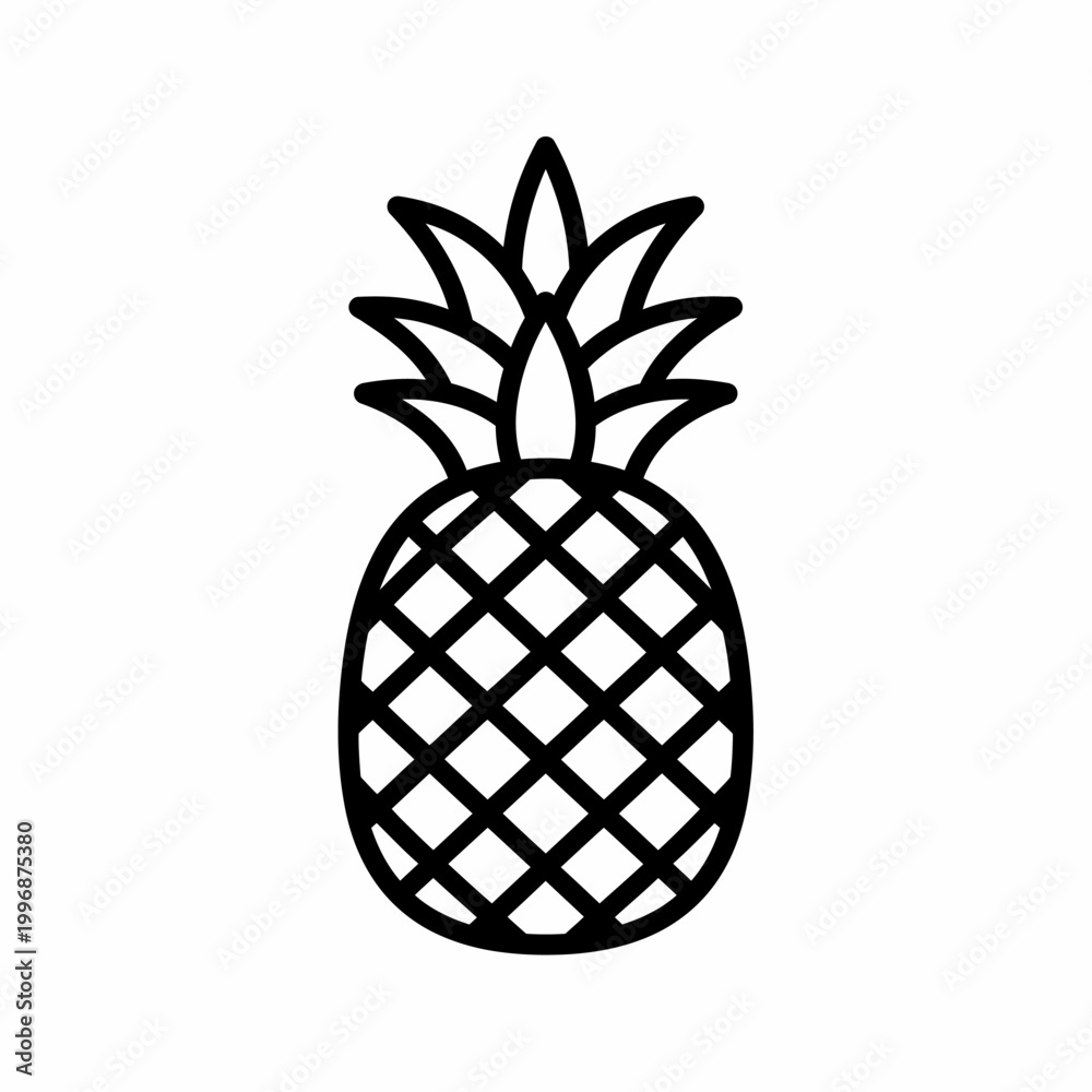 Obraz premium Pineapple Fruit Icon Symbol Graphic.