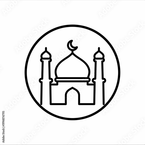 Islamic Mosque Icon Design Symbol.