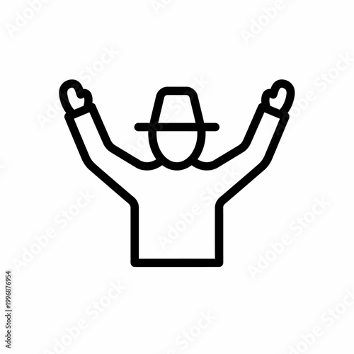 Man wearing a cowboy hat celebrating.