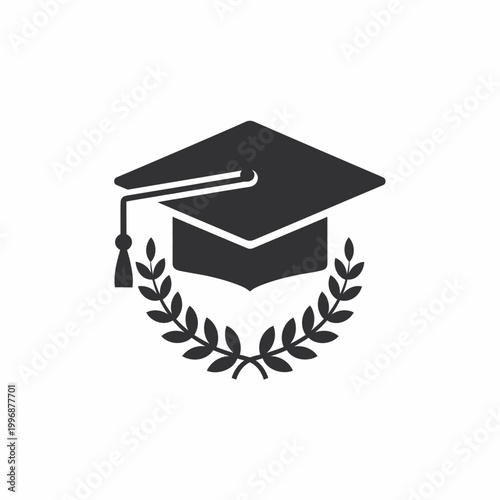 Graduation Cap Icon Academic Symbol.