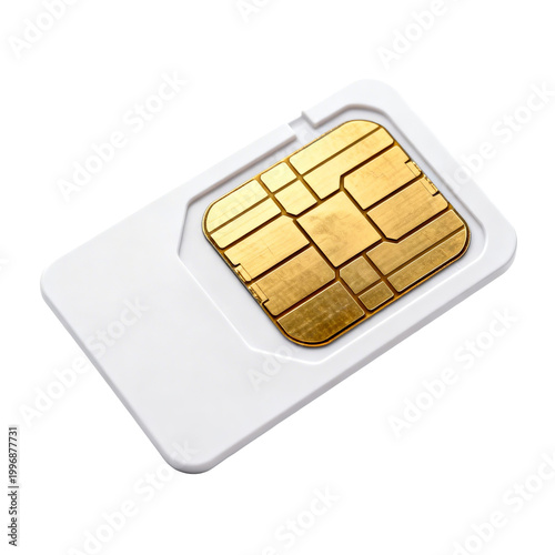 [Transparent Background PNG]Close up of a single white sim card