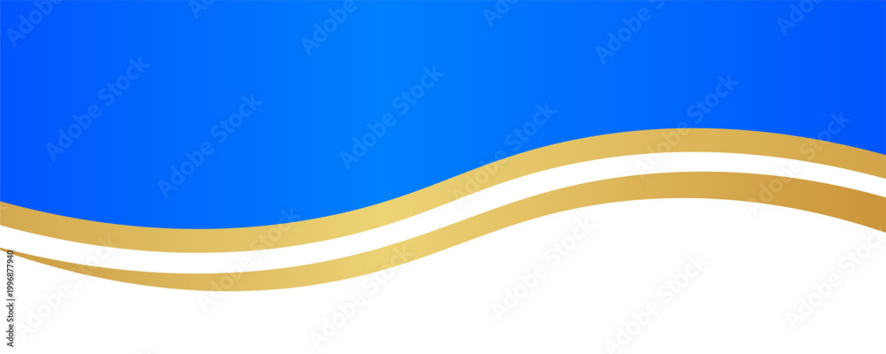 Obraz premium Elegant border, footer with flowing blue and gold waves
