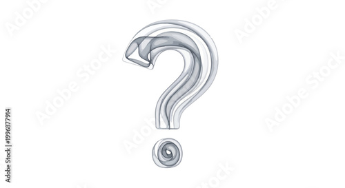 A large metallic question mark symbol with a screw on a white background, representing uncertainty or inquiry