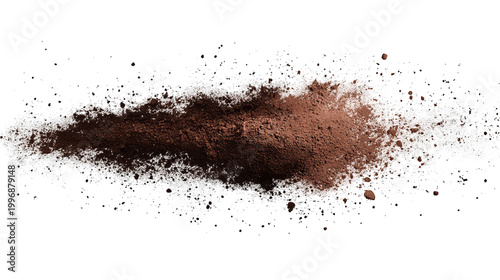 Brown powder cloud with white wisps on a black background