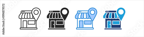 Location Icon Set Multiple Style Vector Collection