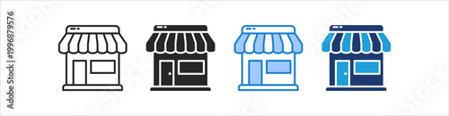 Store Icon Set Multiple Style Vector Collection
