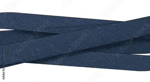 Close-up of dark blue bias tape with a diagonal ribbed texture, suitable for sewing and crafting projects.