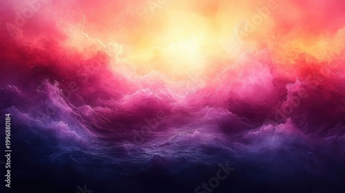 Vibrant Abstract Swirls Of Color With A Fiery Yellow Center And Deep Purple Base