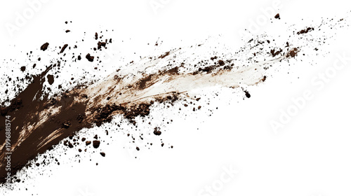 Abstract view of a brown and white splash against a black background