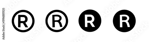 Fotografie Vector illustration of registered trademark symbol icon set