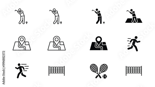 Collection of icons depicting various sports and recreational activities